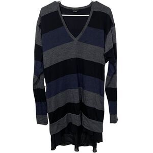 Theory Striped Long Sleeve Knit Sweater Dress